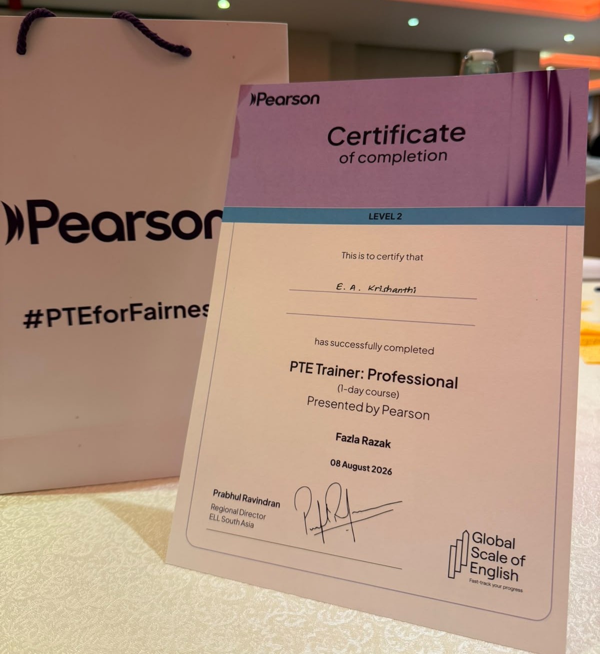 Certificate Presentation